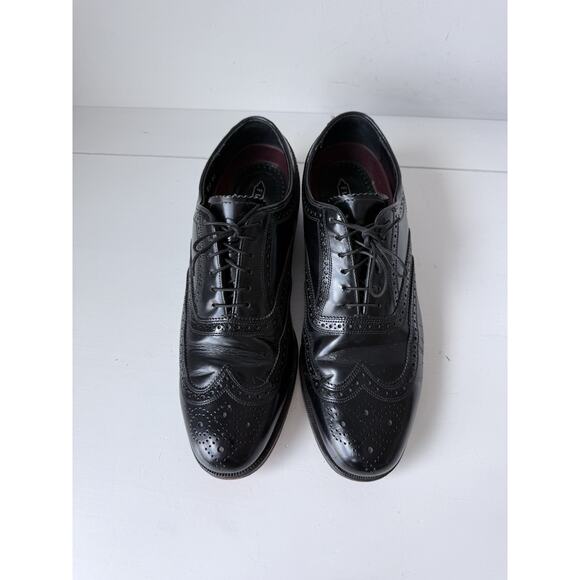 Florsheim Dress Shoes Mens 9.5 D Leather Wingtip Oxford Black main image 6